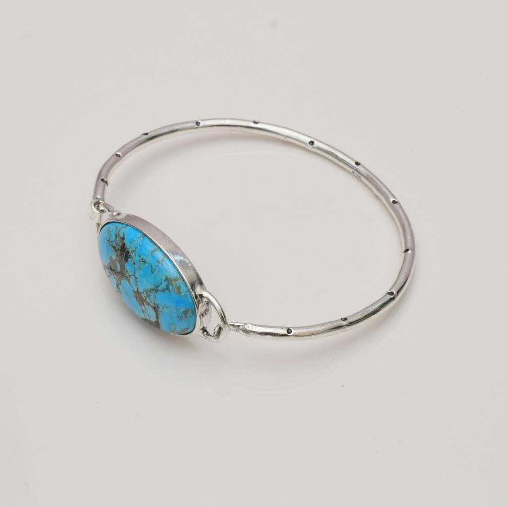 Turquoise Gemstone : 925 Sterling Silver Handmade Gemstone Bracelet Jewelry