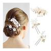 3-Piece Set Pearl Flower Hair Pins & Kanzashi Hair Accessories for Women - Elegant Handmade Designs for Formal Occasions, Kimono, and Everyday Wear