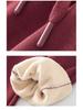 Women's 2025 Purple Fleece-Lined Cotton Zipper Harem Ankle-Tie Pants with Letter Embroidery