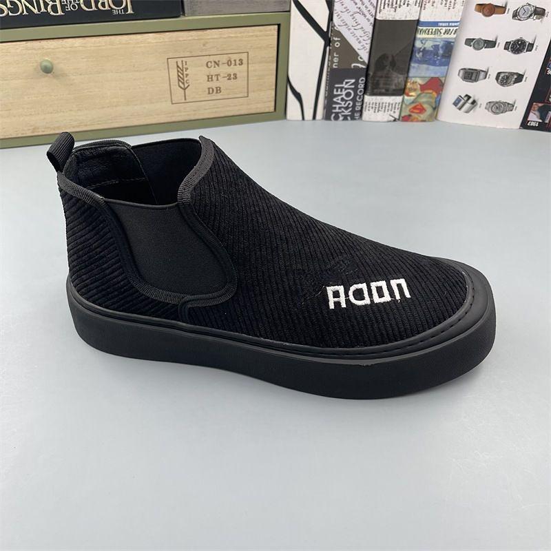 

Высокие кроссовки мужские зимние плюшевые короткие ботинки модные повседневные вельветовые дышащие туфли на плоской платформе с увеличенной высотой 38