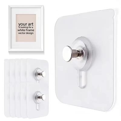 10 Pcs Strong Adhesive Hooks Picture Frame Poster No Drilling Hooks Waterproof Kitchen Bathroom Accessories Screw Hooks