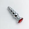 Tapón anal de acero inoxidable para masaje de próstata, con 5 bolas, juguetes sexuales para hombres, mujeres y homosexuales, tapones anales de metal