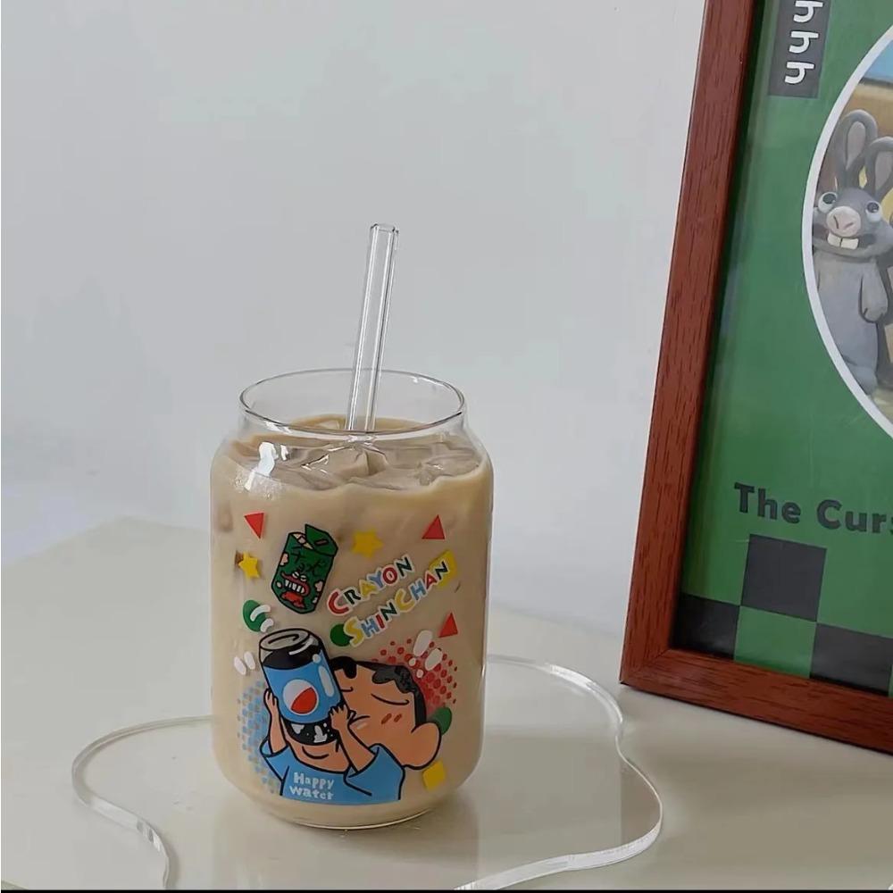 

Мультяшная кружка-крокодил из стекла, стакан для колы, термостойкое стекло, чашка для молока и сока, креативный подарок, периферия, милые подарки на День святого Валентина With clear straw