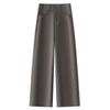 Women's 2025 Beige Wide-Leg High-Waisted Slimming Pants - Spring & Autumn Casual Straight-Leg Trousers