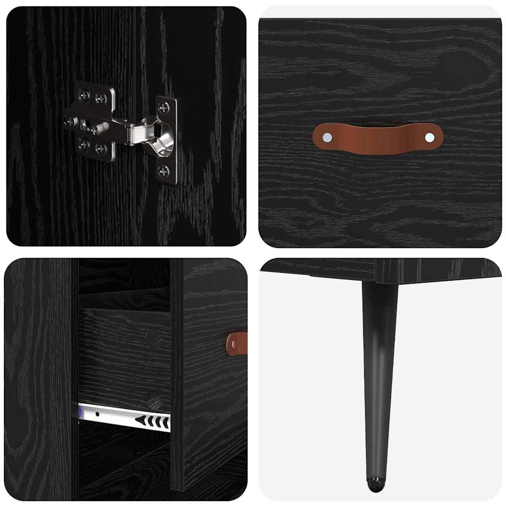 Highboard Black Oak Effect 69.5 x 34 x 180 cm Particleboard