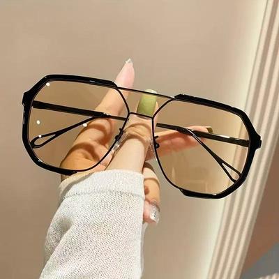 Occhiali da Sole Moda Doppia Lente Montatura Grande Poligonali Occhiali da Sole Moda Stile Concavo 31758