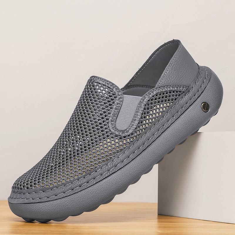 2026 Men's Summer Breathable Mesh Walking Shoes - Large Size, Soft Sole, Perfect for Travel and Sports