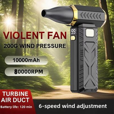 Portable Air Blower Mini Turbo Jet Fan 250000RPM Wind Speed Handheld Duct Fan High-Performance Cyclone Turbo Electric Blower