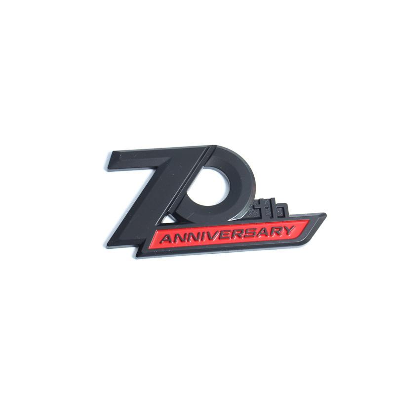 1 X Boční emblém auta 70. výročí 3D Chrome Logo odznak na kufru pro La-nd Cr-uiser LC300 LC200 FJ200 2016-2022 prosinec