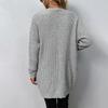 Herbst Winter Vintage Lose Langarm Top Einfarbig Strickjacke Strickwaren V-ausschnitt Pullover