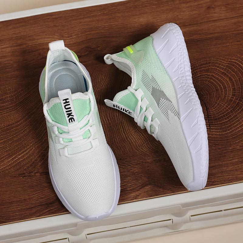 

2025 summer new casual women s shoes soft sole breathable versatile flat bottom one pedal lace-up sports shoes walking running 41 флуоресцентный зеленый