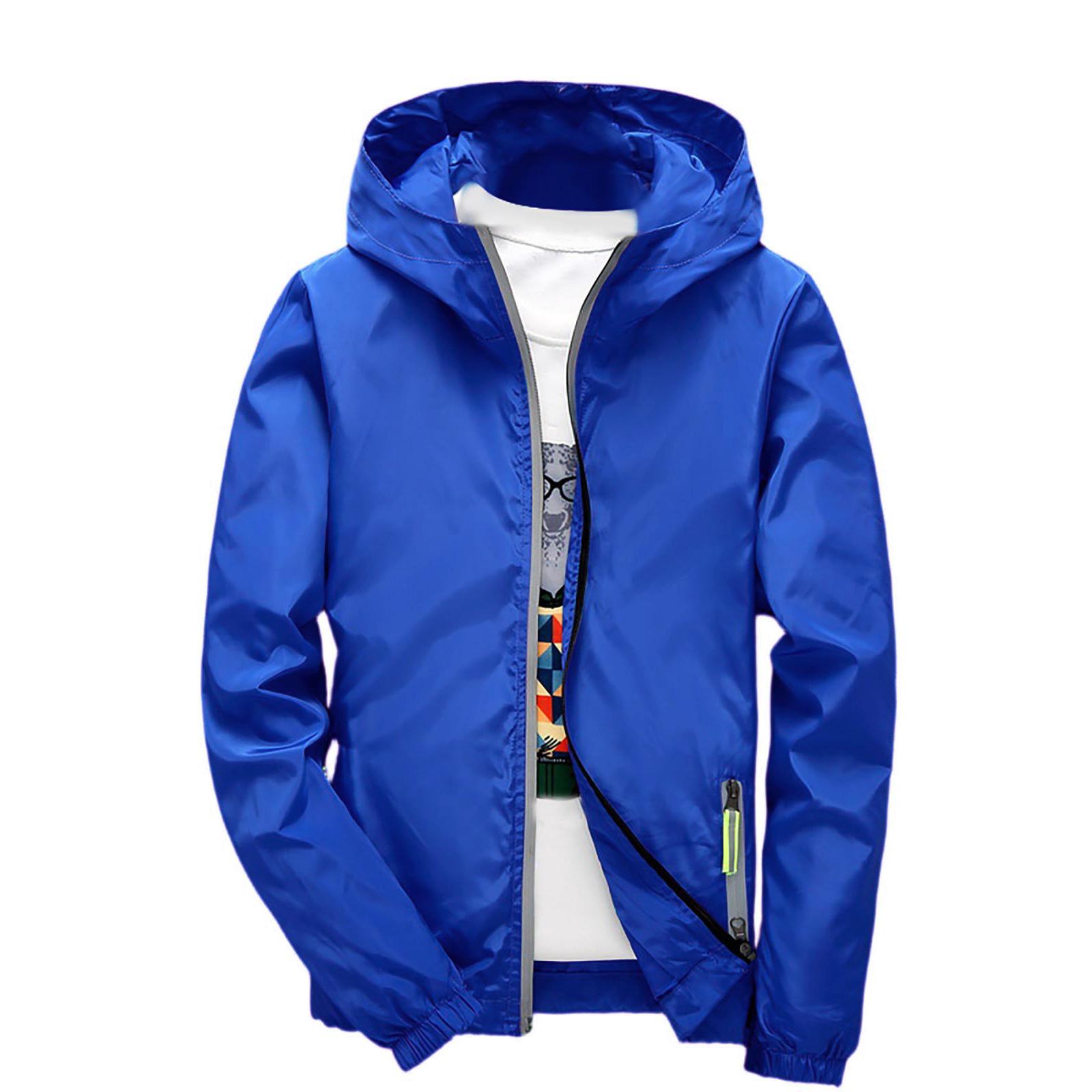 

Мужская летняя легкая и однотонная уличная свободная одежда большого размера, защищающая от солнца, водонепроницаемая ветровка XXL