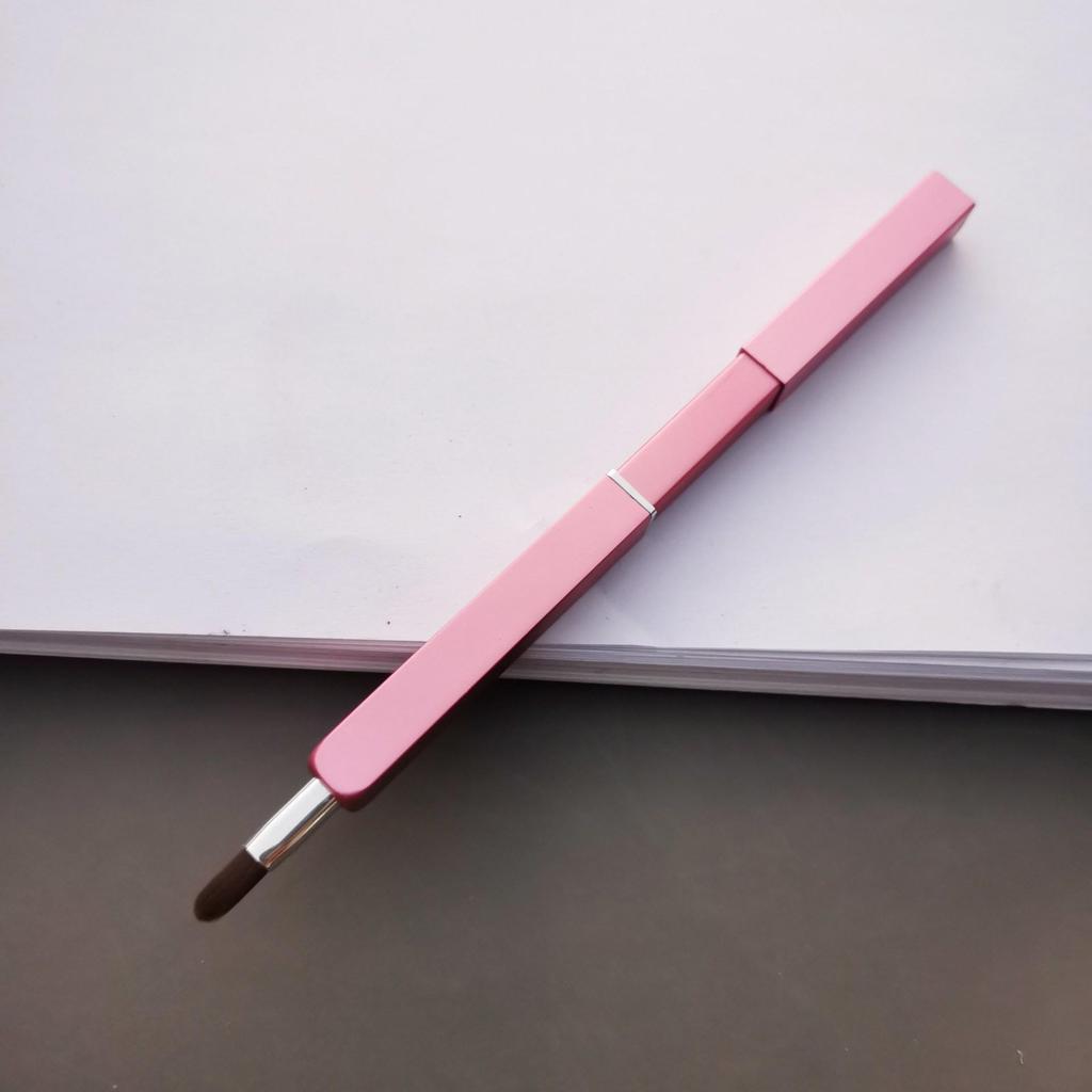 Compact Retractable Lip & Eye Makeup Brush with Lid