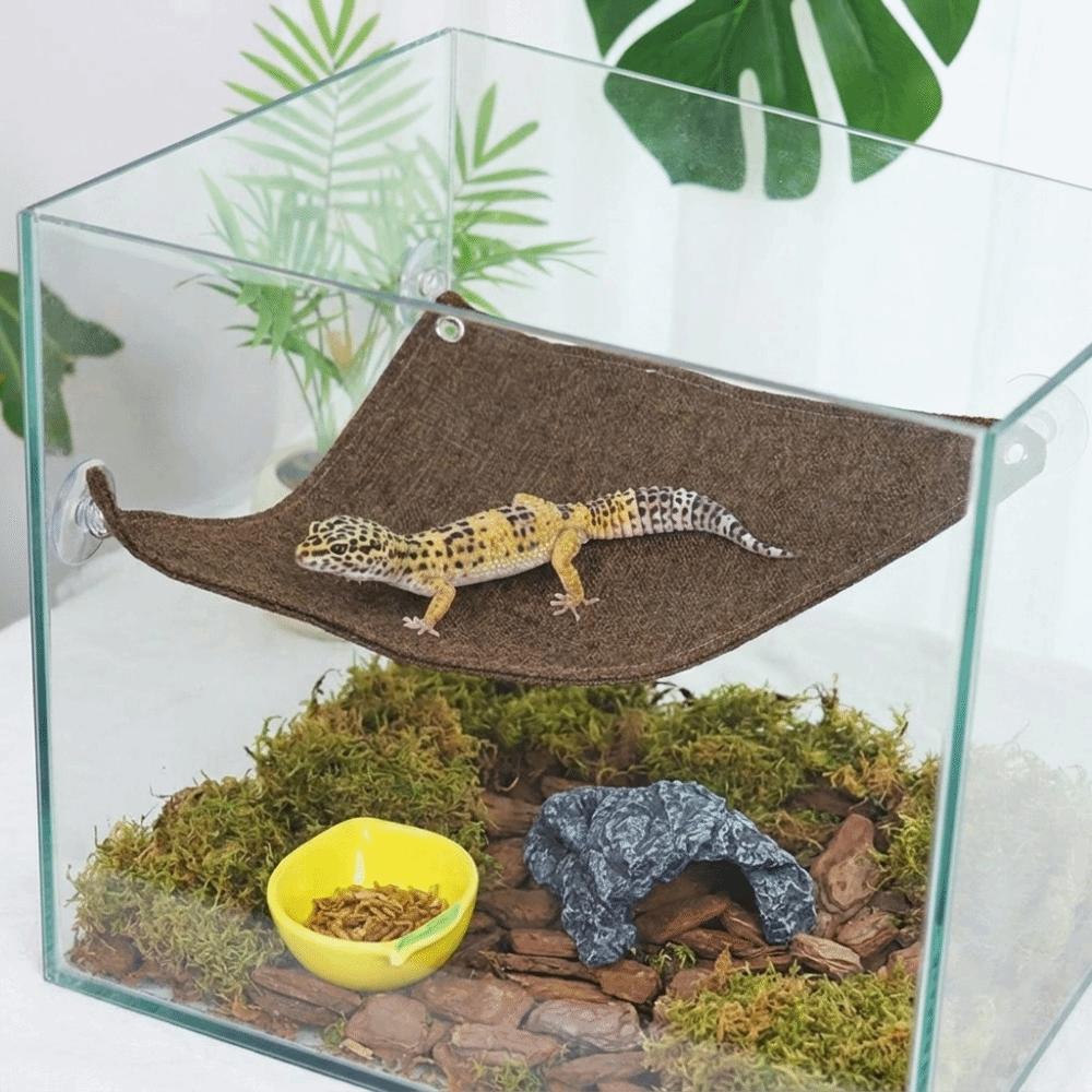 Lightweight Lizard Triangle Hammock Suction Cup Pet Climbing Net Reptile Bed Swing Habitat Decor