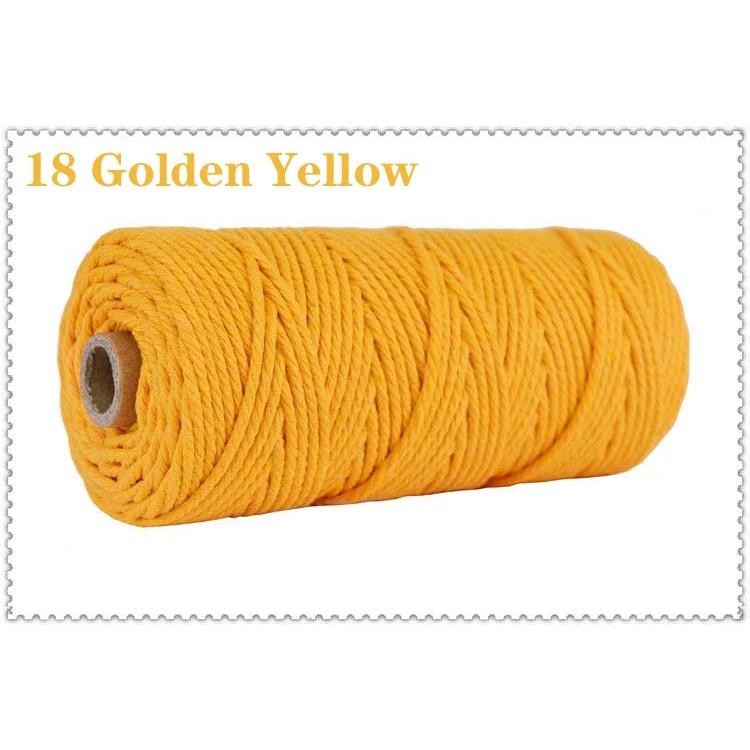 3mm 100% Cotton Cord Colorful Handmade Rope Twisted Macrame String DIY Home Wedding Decoration Supply Film Packaging 100m