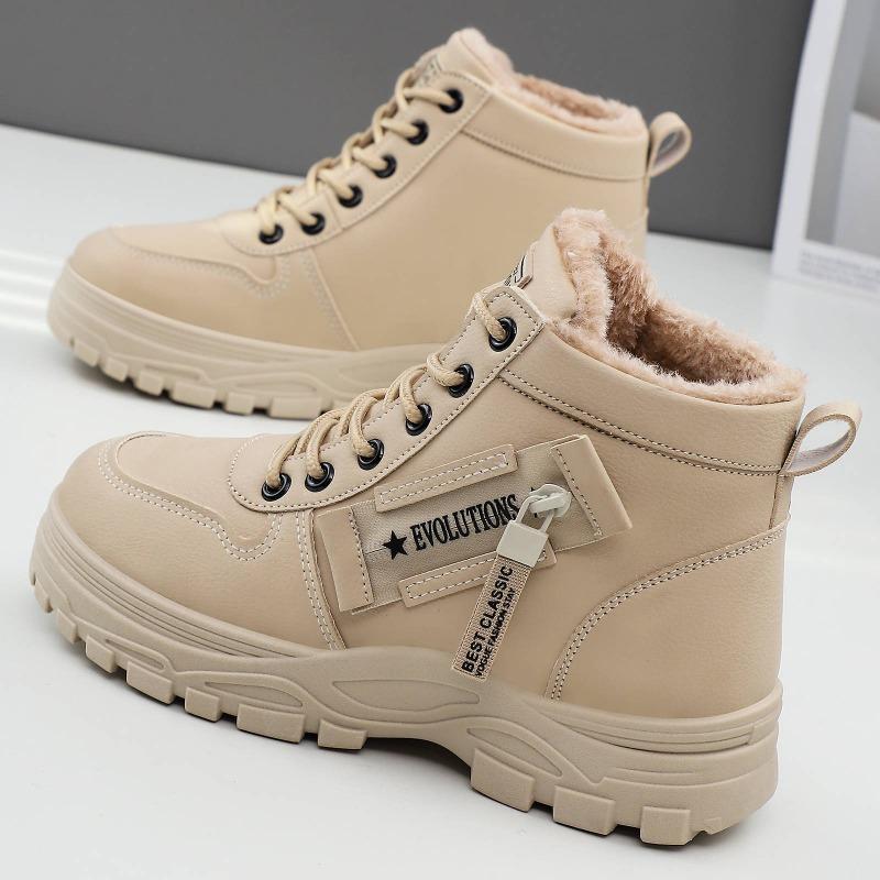 Women‘s Shoes Cotton Height-Increasing Large Size Thick-Soled Long Boots Cold-Resistant Warm.