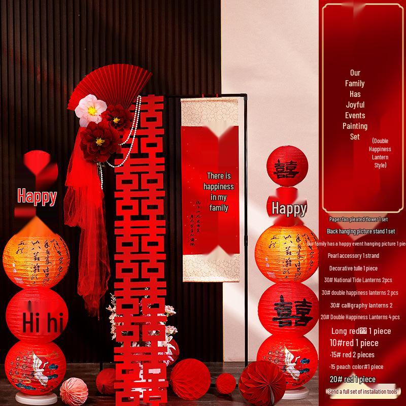 Balayı Süiti Düğün Dekorasyon Seti: Oturma Odası Fotoğraf Sergisi için Çift Mutluluk Parşömeni ve Süs