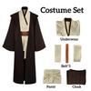 Obi Wan Kenobi Herrekostyme Kappe Voksen Mann Jedi Ridder Tunika Kostyme Hetteuniform Fullt Sett Halloween Cosplay Kappe