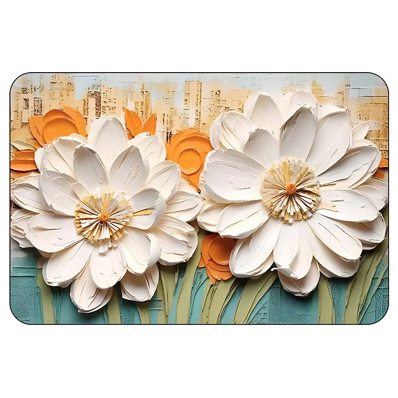 

Floral Diatomaceous Earth Quick-Dry Bathroom Floor Mat - Easy-Care & Dirt-Resistant Doormat 40 x 60 cm