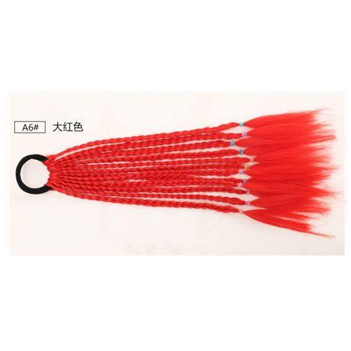 Children's Wig Dreadlocks Hair Accessories Bow Tie Style Colorful Braided Hair Ties Girls' Short Stage Cute Ombre Ponytail