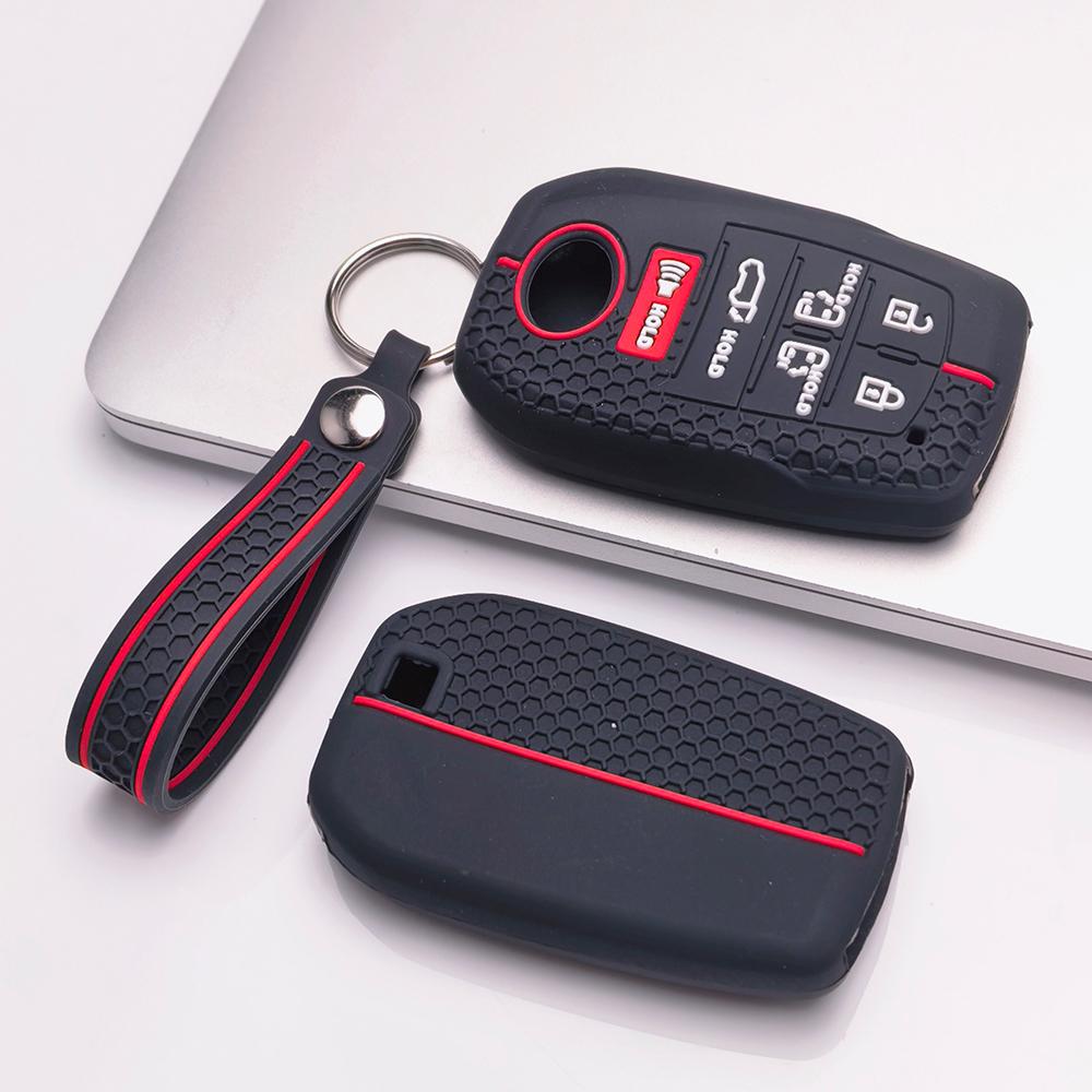 Premium Honeycomb Silicone Smart Key Cover Keychain Fit Toyota Sienna Highlander Venza Grand Highlander Anti-Scratch Guard Shockproof