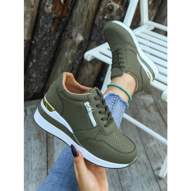 Plus Size Sneakers Fall 2025 New Platform Lace-up Comfortable Running Shoes for Women