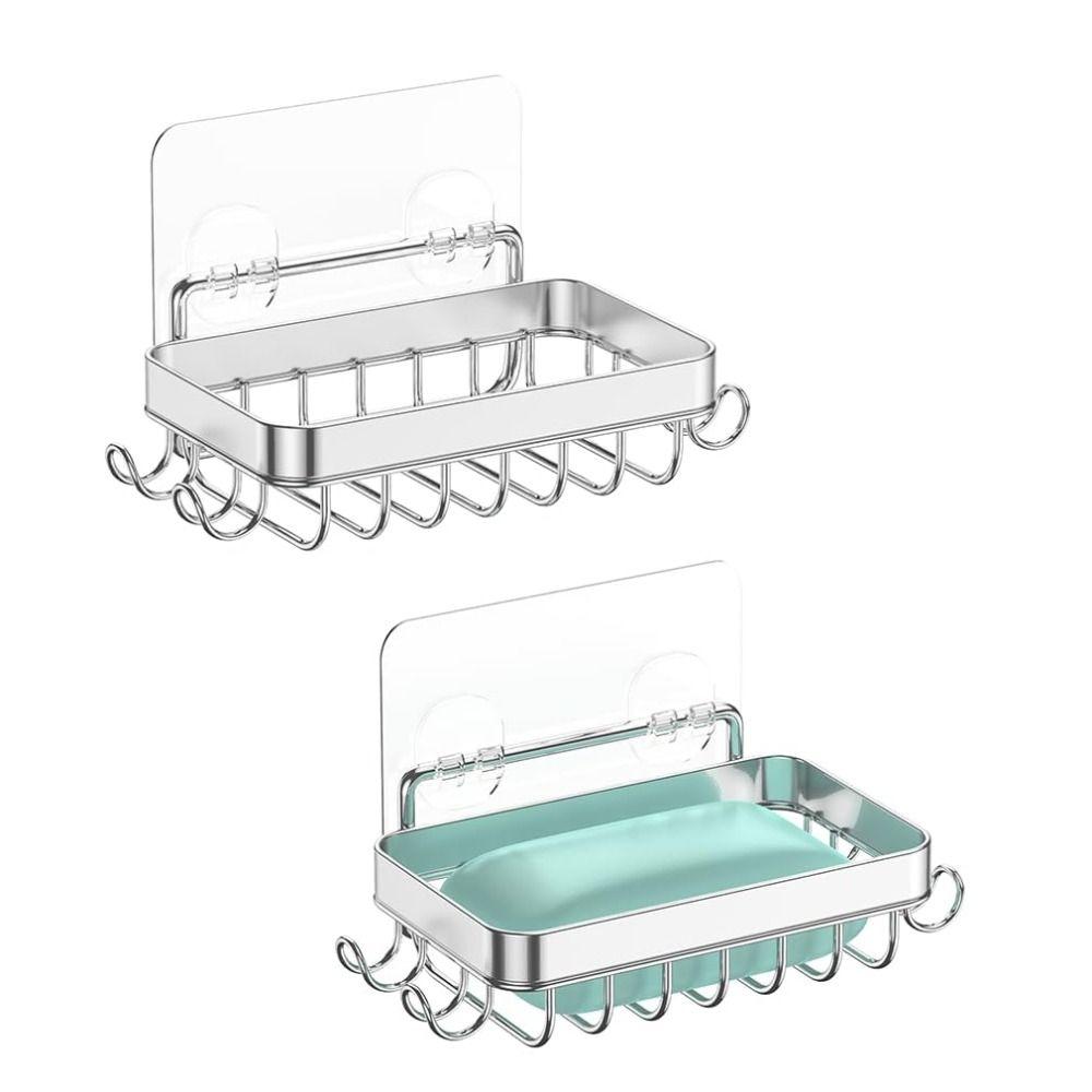 Large Capacity Shower Storage Basket Rustproof Wall-Hung Metal Soap Tray Wall Shelves  Kitchen