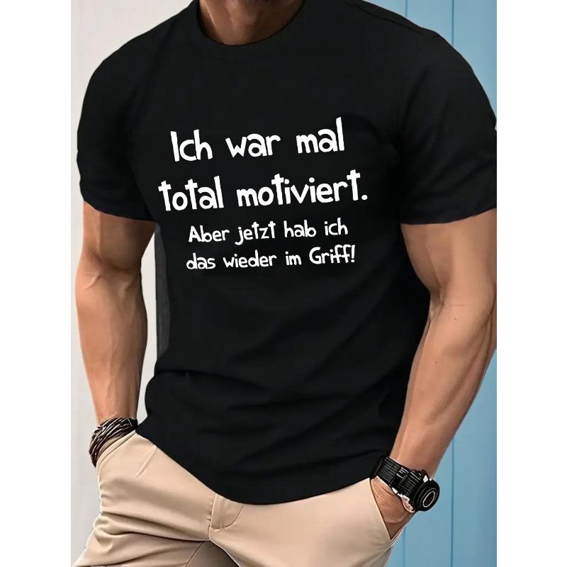 European sizes Men'S Summer Casual Sports T-Shirt - Soft, Breathable Blend, Loose Fit, White/Black, Regular Fit Crew Neck, Street Style Outfit