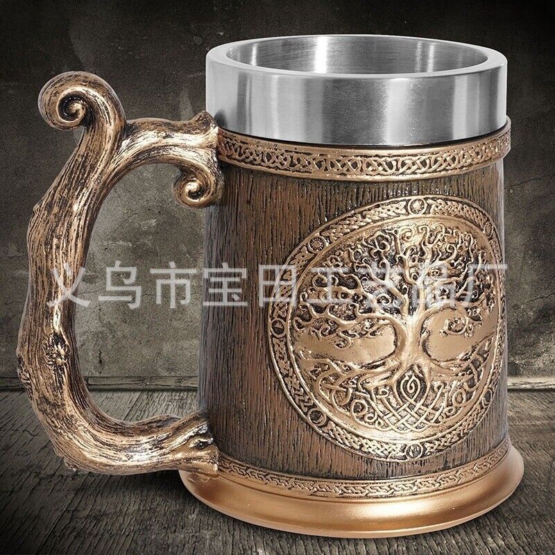 

Креативная кружка для пива викингов, большая чашка для воды, кружка из нержавеющей стали, кружка, изделие из смолы