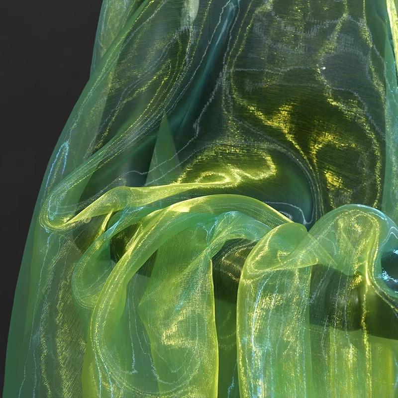 100x150cm Gradient Flashing Colorful Organza Tull Fabric for Designer Styling Shiny Dress Clothes Accessories Stage Decor