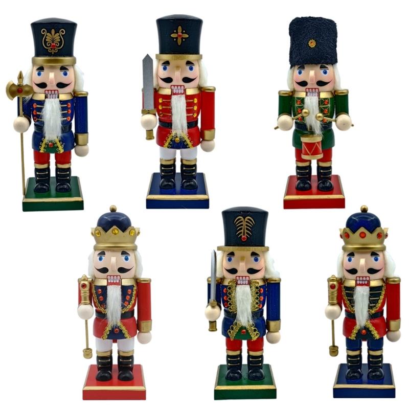 1PC 23cm Wood Christmas Nutcrackers Ornament Decorations Gift Walnuts King Soldiers Puppet Doll Decorations
