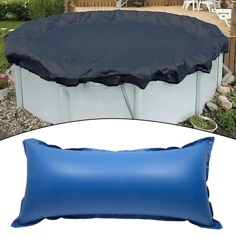 PVC inflatable pool pillow to float and prevent accumulation of leaves and debris on swimming pool and bathtub water surfaces