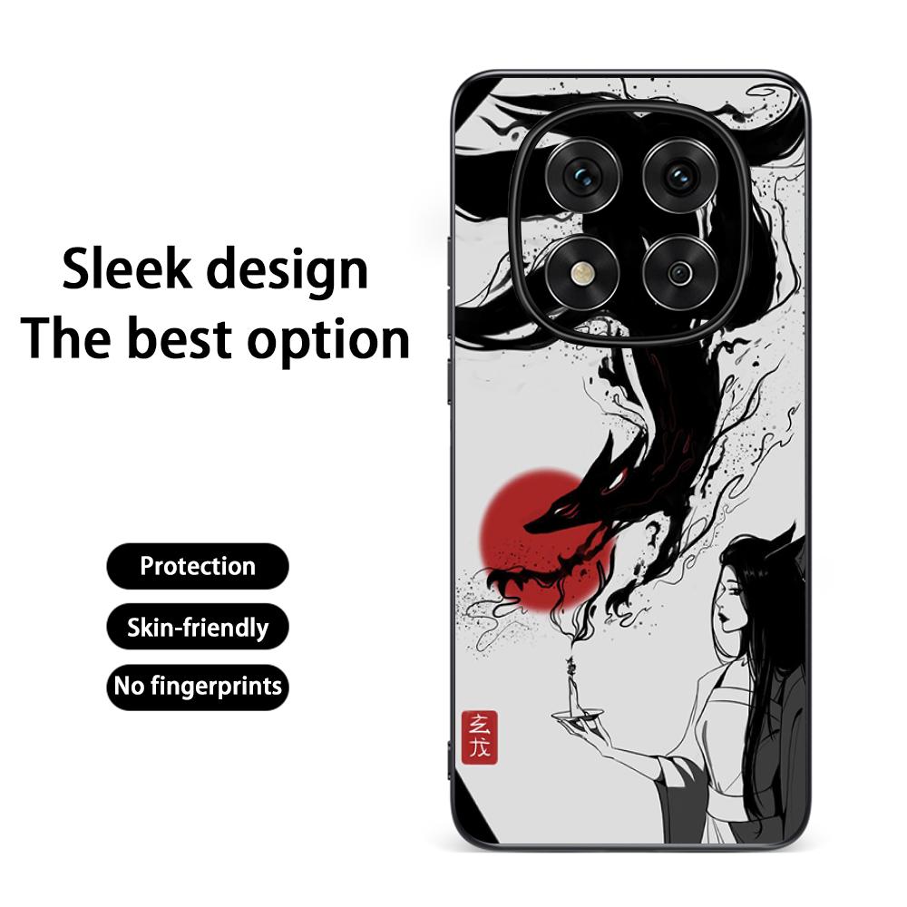 Nine-tailed fox art fashion design Phone Case For Redmi Note 14 13 12 11 Pro Plus S 5G 14C A3 Soft Black Phone Cover