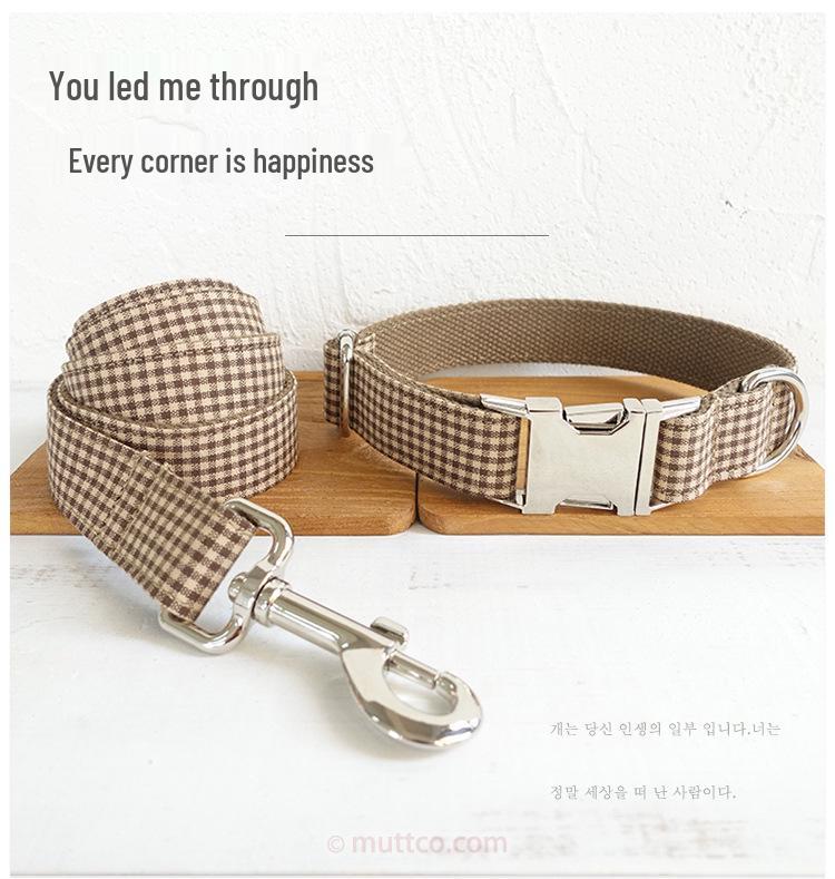 Teddy Dog Collar & Leash Set with Tear-Resistant Bow Tie UDC-072