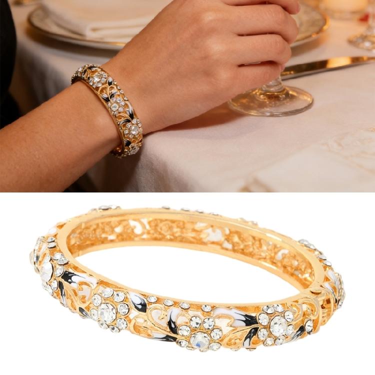 Romance Hollow Out Fish Tail Spring Bracelet Zinc Alloy Hand Chain with Brilliant Rhinestones Accent Assorted Color