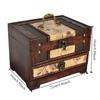 Intricate Carved Retro Distressed Storage Box Creative Dressing Box Wooden Treasure Box  Rings