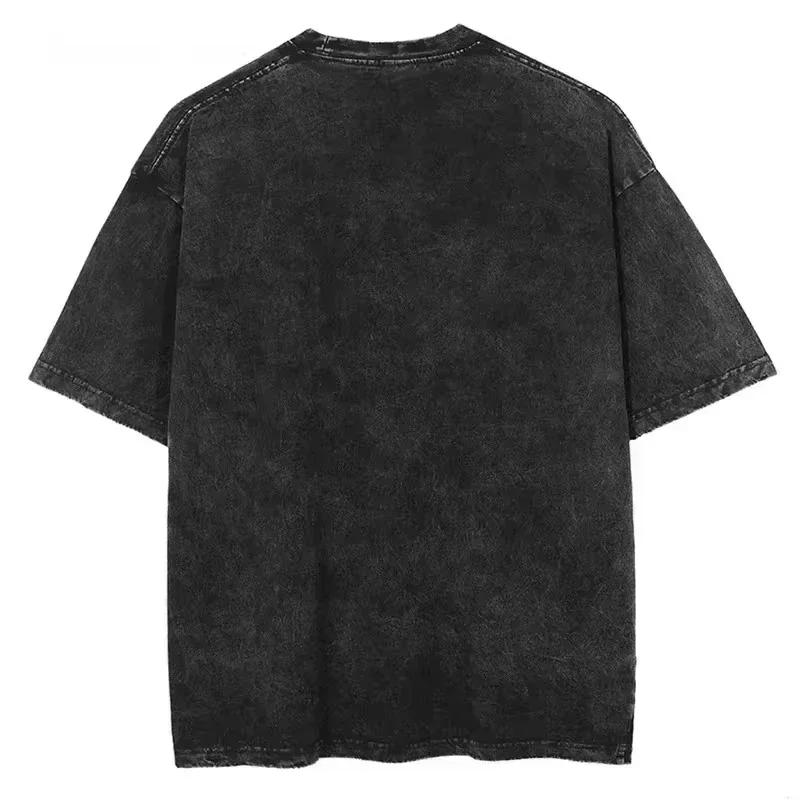 Burzum Blås i trompeten Vaskede T-skjorter Streetwear Hip Hop Casual T-skjorter Tees for Menn Kvinner Kort Erme