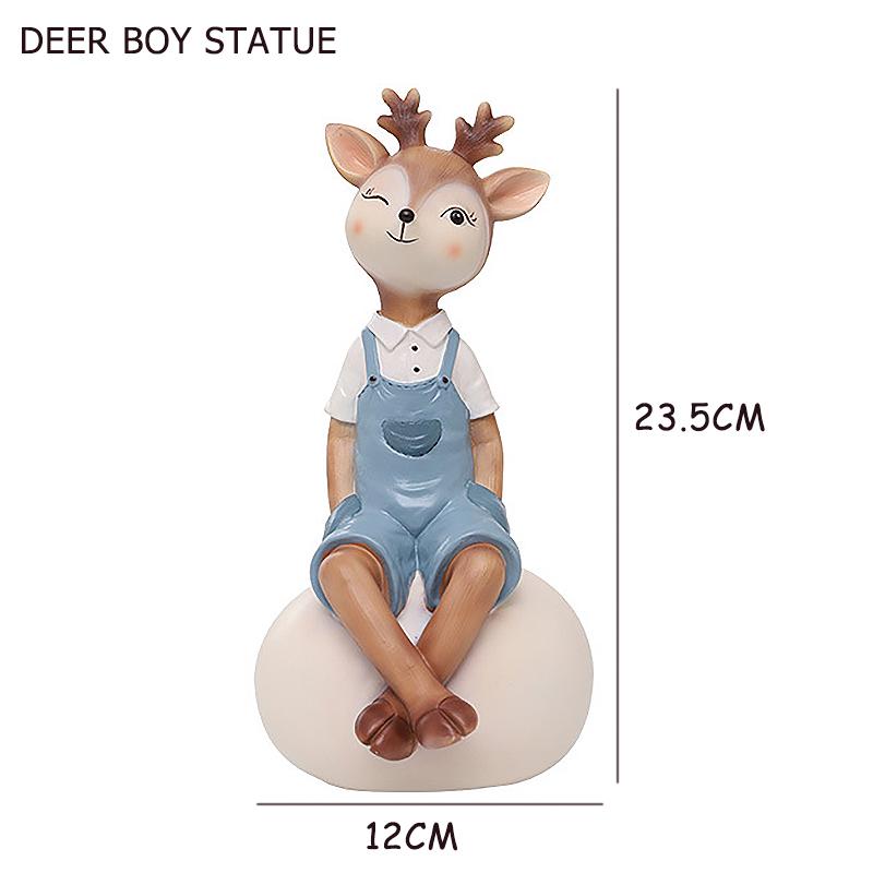 Fairy Deer Garden Pot for Dried Flowers, Decorative Planter Flower Pots, Animal Statue Figurine Home Desktop Decoration