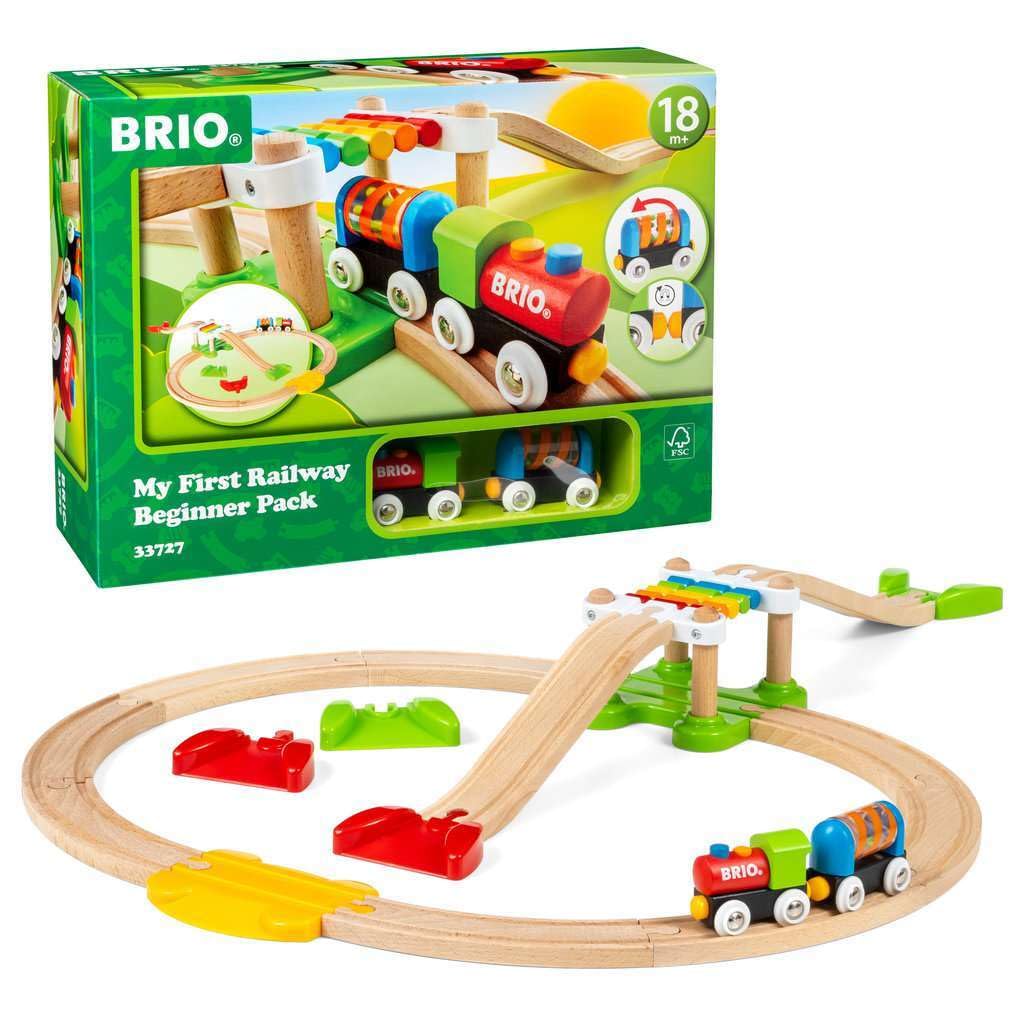 BRIO Railway My First Beginner Set 18 Ages 1 and a Half and Up Toy Wooden 33727 [Total Pieces] (Train Rail)