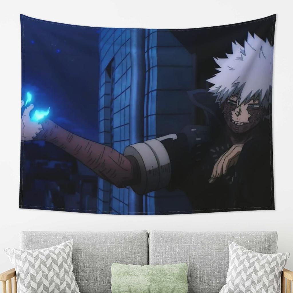 My Hero Academia Dabi Anime Manga MHA Blueflame Tapestry Wall Hanging Aesthetic Home Decor Tapestries for Living Room Bedroom