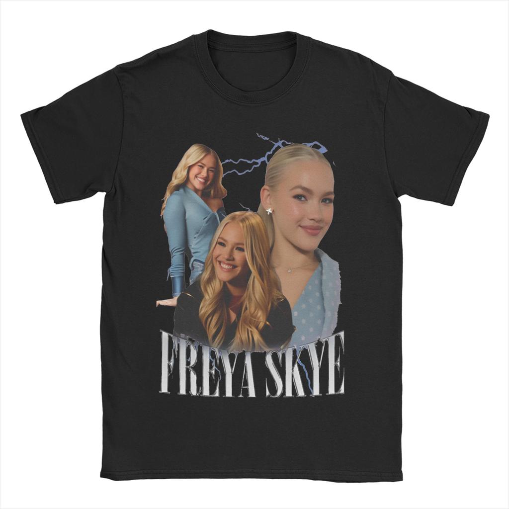 Freya Skyes Pure Cotton TShirt For Mens Summer Aesthetic T Shirts O Neck Trendy Cool Tees Oversized Casual Clothing