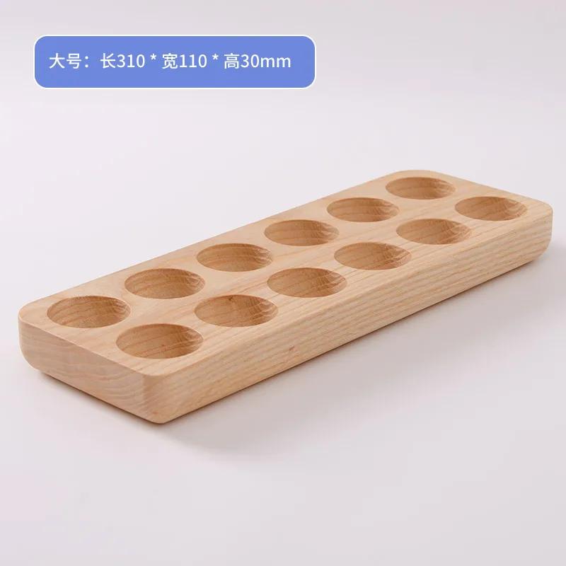 Solid Wood Egg Tray Egg Storage Box Display Rack Storage Tray Kitchen Organizer Dessert Plate Snack Bowl Dim Sum Dish Egg Rack