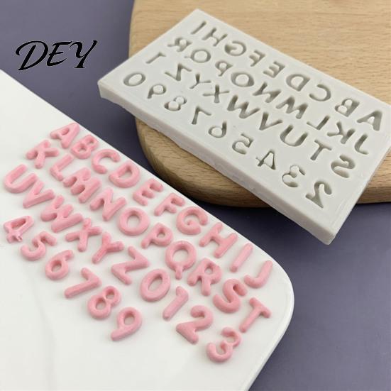 Nonstick Baking Molds for Desserts Alphabet Number Silicone Mold Cake Decorating, Mini Letters 0-9 Fondant Tool, Bakeware Jelly Flexible Non-stick