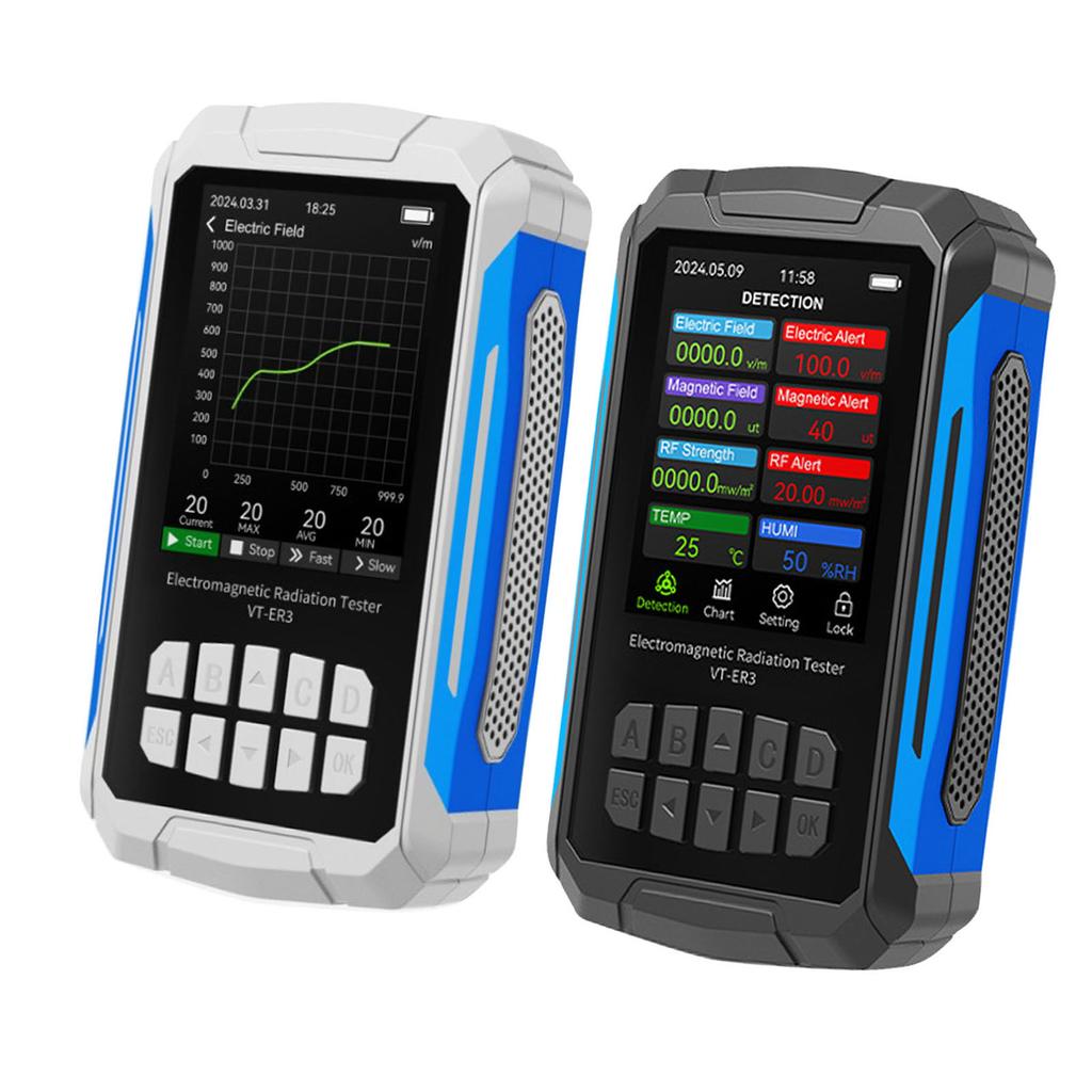 Electromagnetic Field Radiation Detector 2.8in TFT Color Display Rechargeable 5 In 1 Radiation Dosim