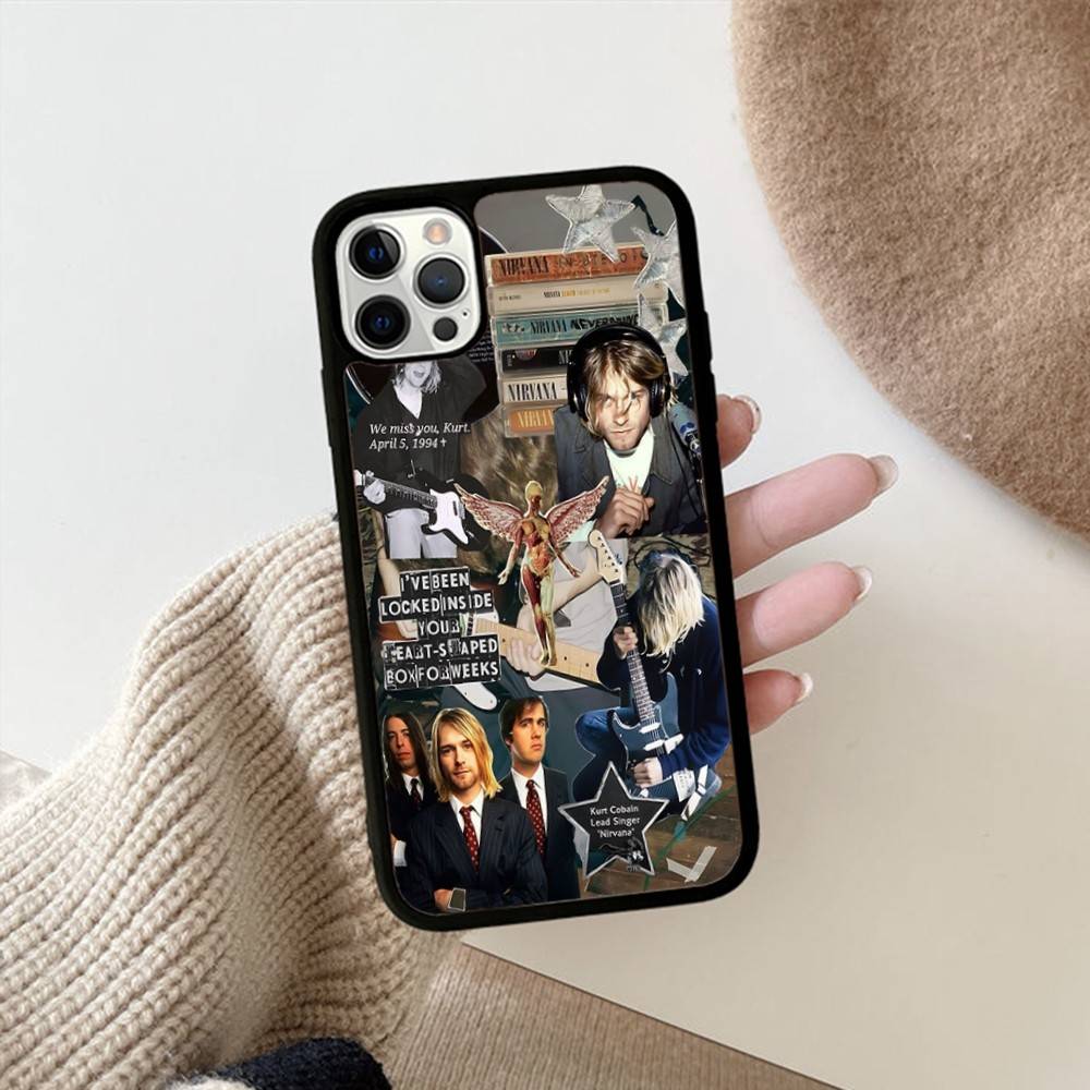 Classic Hot Band N-Nirvanas Rock PC+TPU Shockproof Protective Phone Case For IPhone17 14 15 16 Pro Max 13 12 11 17 Air