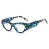 New Anti Blue Light Contrast Cat Eye Women Glasses Personality Pattern Wide Foot Trendy Radiation Protection Casual Men Glasses