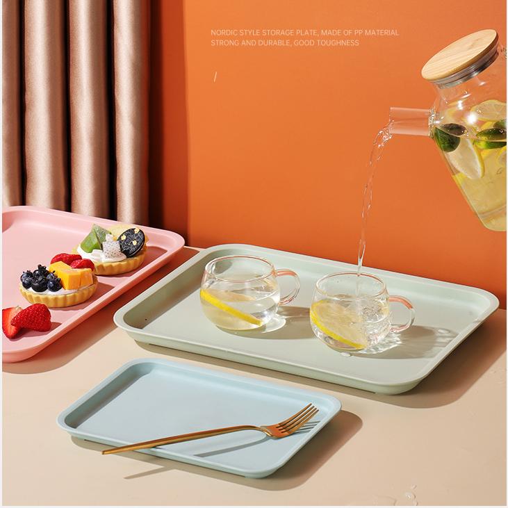 2 stücke Skandinavischen Stil Tablett Kunststoff Haushalt Rechteckigen Wohnzimmer Grill Kaffee Shop Restaurant Tee Tablett