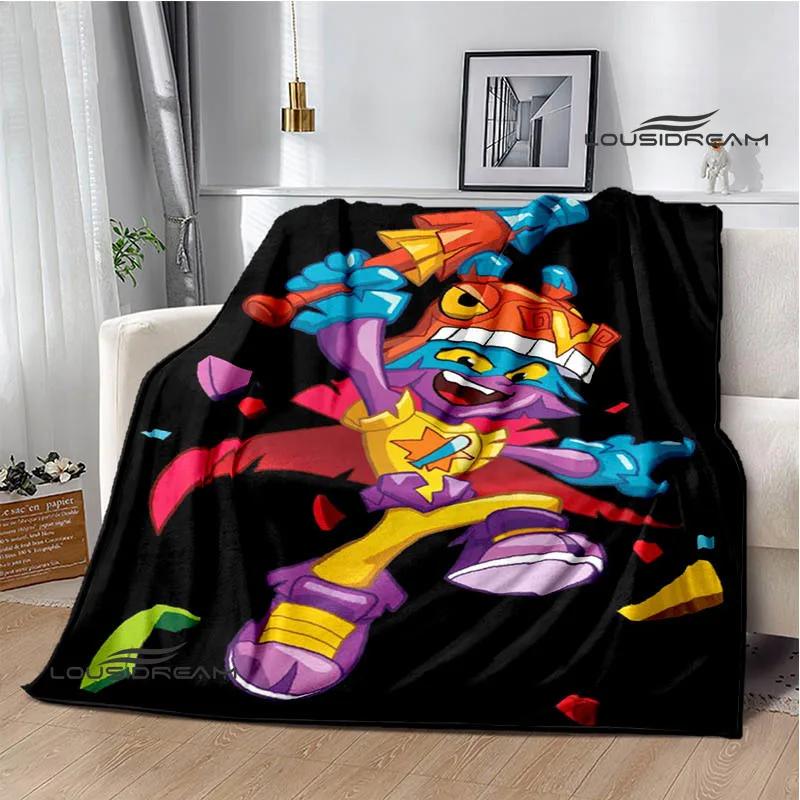 3D Cute Cartoon Super Zings Blankets Picnic Blanket Warm Flannel Blankets Soft and Comfortable Blanket Bed Linings Birthday Gift