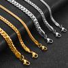 3mm/4.5mm/6mm Embossed Stainless Steel Sturdy Retro Link Cuban Chain Long Necklace for Men Women Silver/Gold Jewelry