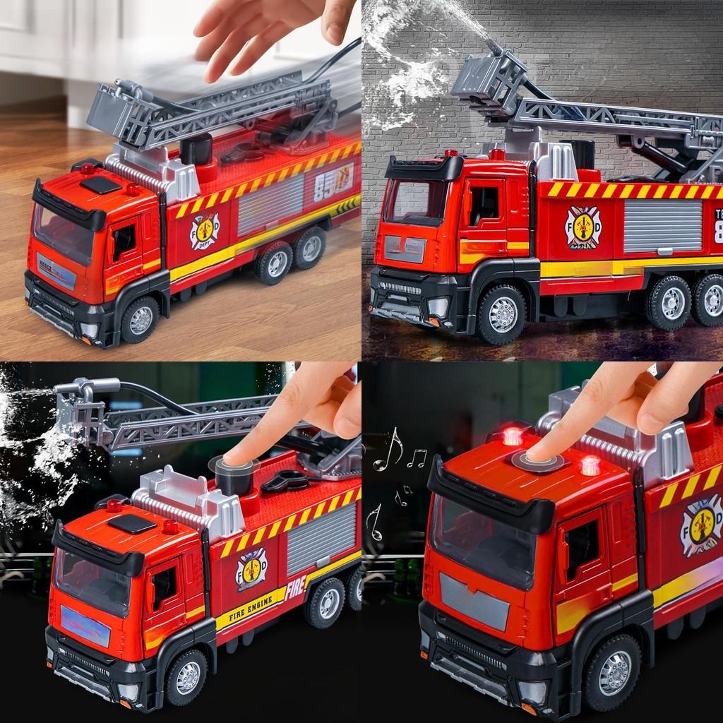 Fire Truck Toy With Water Spray And Inertia Drive For Kids Educational Play